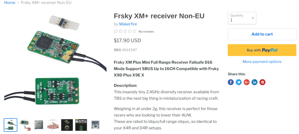 Frsky XM+ receiver Non-EU