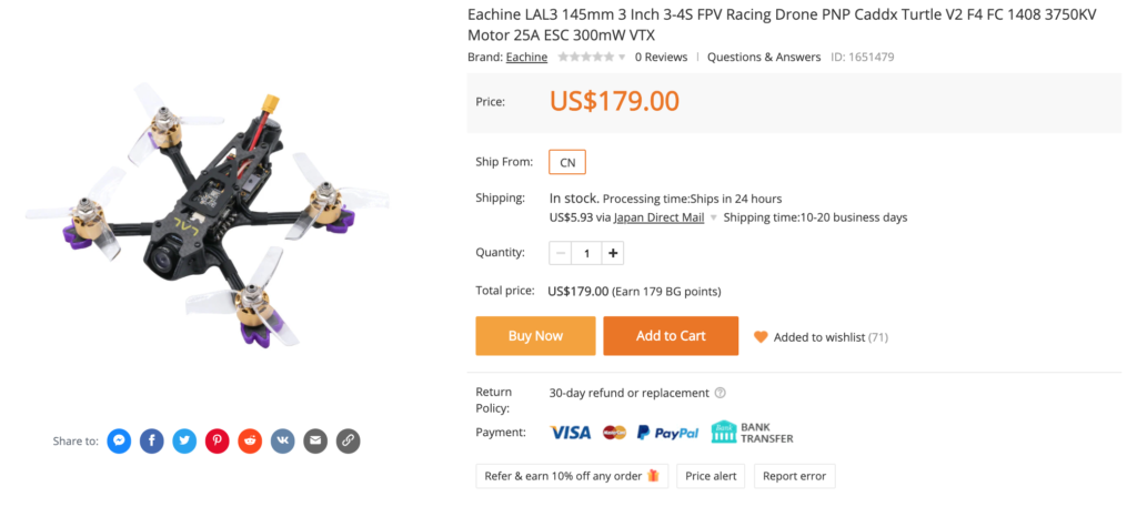 Eachine LAL3 145mm 3 Inch 3-4S